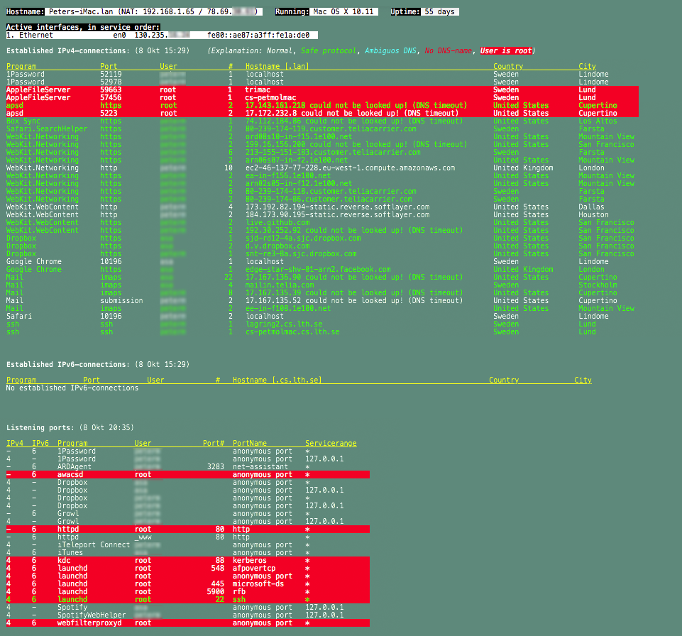 GitHub PeterMoller/openports A bashscript for OS X and Linux
