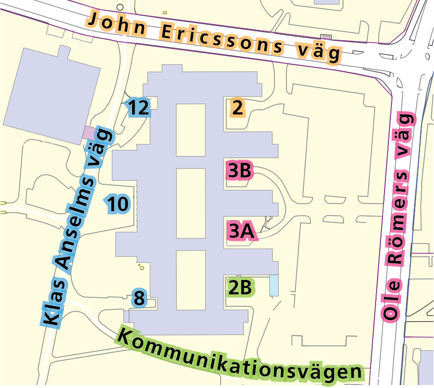 Översiktskarta till E‑huset